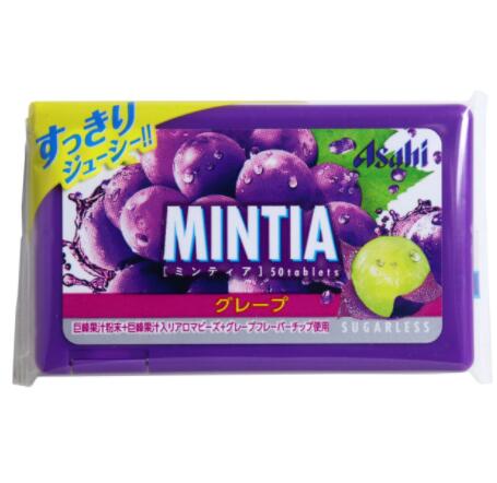 【促销】Asahi朝日 MINTIA 无糖润喉糖50粒 葡萄味(保质期2020.2月)